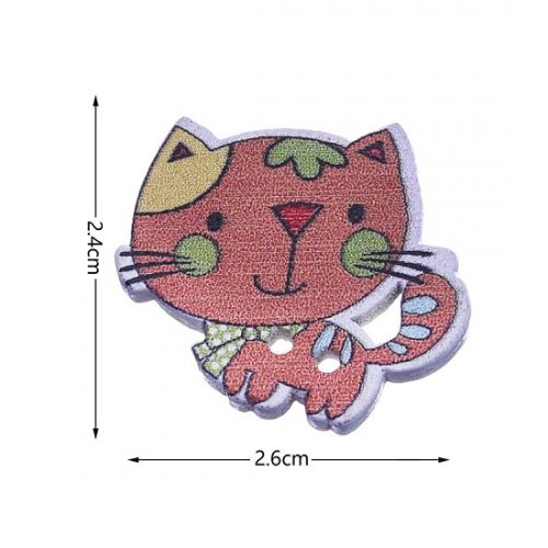 dřevěný knoflík - kočka Micina_rozměry