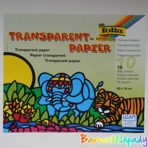transparentní papír mix barev