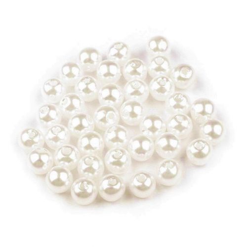 voskované korálky perlově bílé