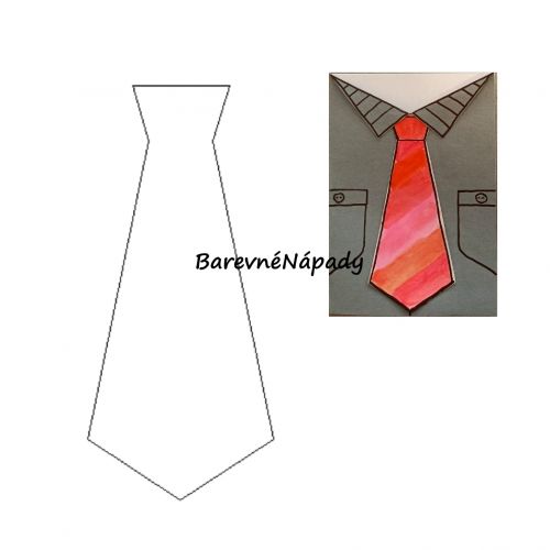 výřez z papíru - kravata + inspirace na košili BarevnéNápady