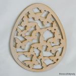 Dřevěné vejce vyřezávané - motýlí
