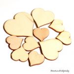 Dřevěné výřezy - oblé srdce - 10ks