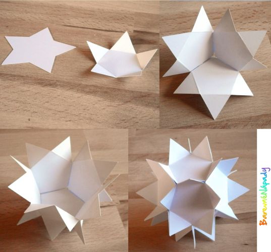 3D hvězda z papíru_návod k slepení