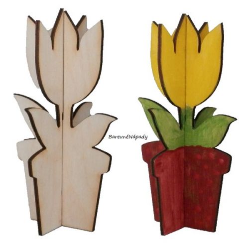 3D kytička v květináči_tulipán