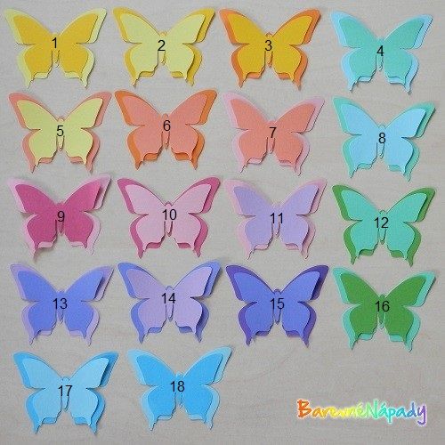 3D motýlci 2barevní_barvy 1-18