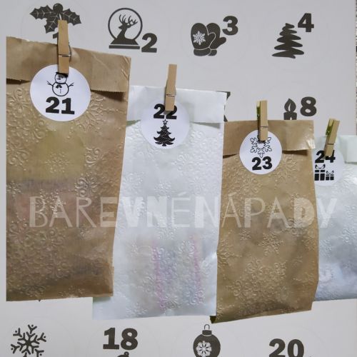 adventní kalendář z papírových sáčků
