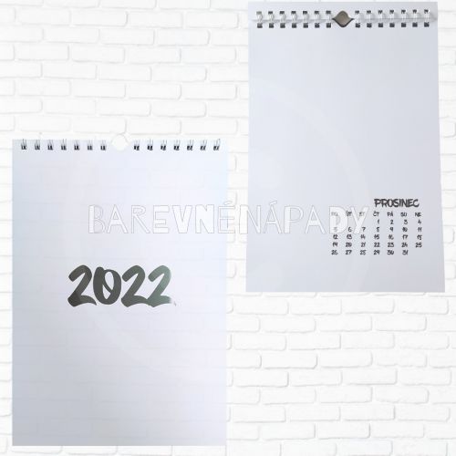 černobílý kreativní kalendář A4 český_2022