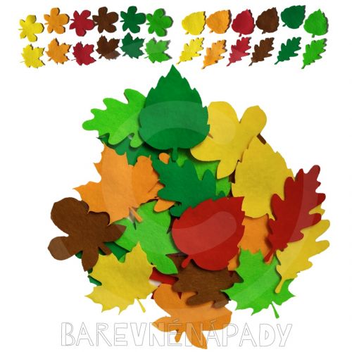 FILCOVÉ listy podzimní mix tvarů a barev