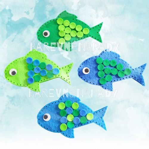 Filcové rybičky (kapříci)_zelenomodrý mix
