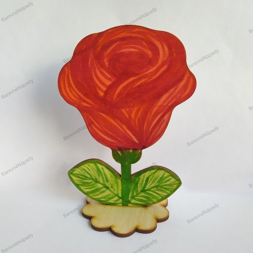 jarní kytička k dotvoření - růže - inspirace vybarvené dekorace