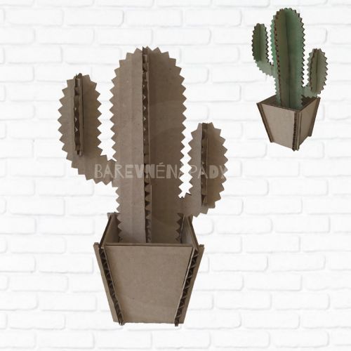 kaktus 3D z lepenky_sloupový