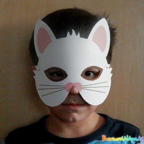 karnevalová maska_kočka bílá_a