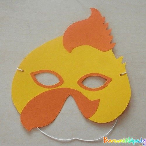 karnevalová maska_kuře žluté