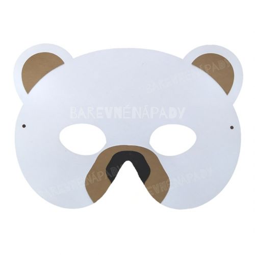 karnevalová maska medvěd (bílý)
