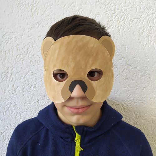 karnevalová maska medvěd (vybarvený)