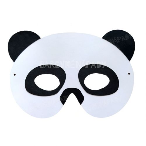karnevalová maska panda bílá
