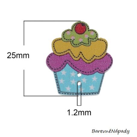 knoflík dortík cupcake muffin_rozměr
