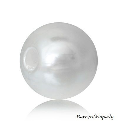 korálky perle voskované bílé 8mm