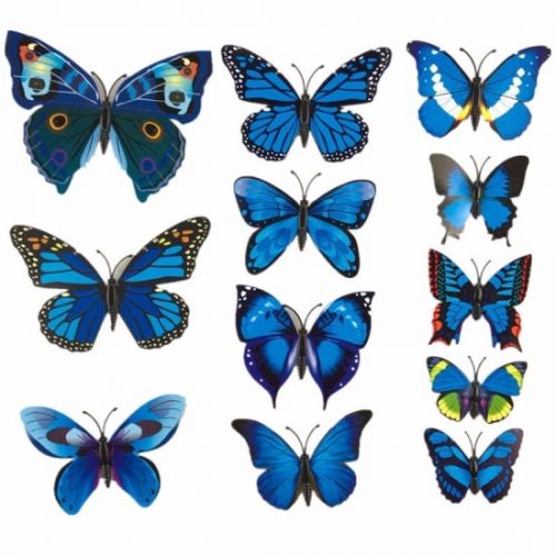 Motýlí magnety-modrý mix_12ks