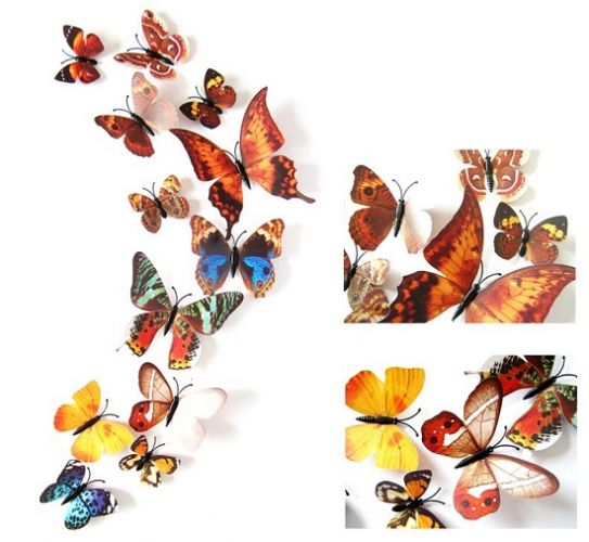 Motýlí magnety-přírodní hnědý mix