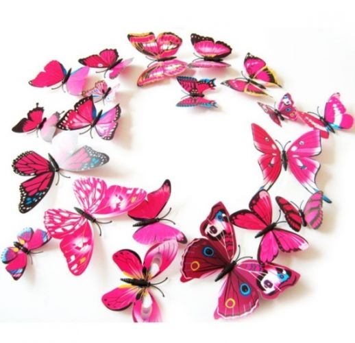 Motýlí magnety-růžový mix