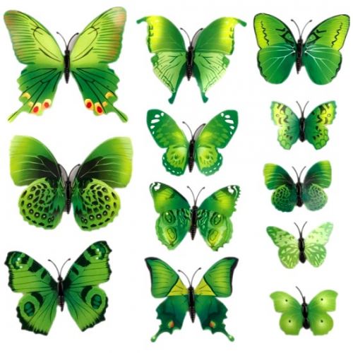 Motýlí magnety-zelený mix_12ks