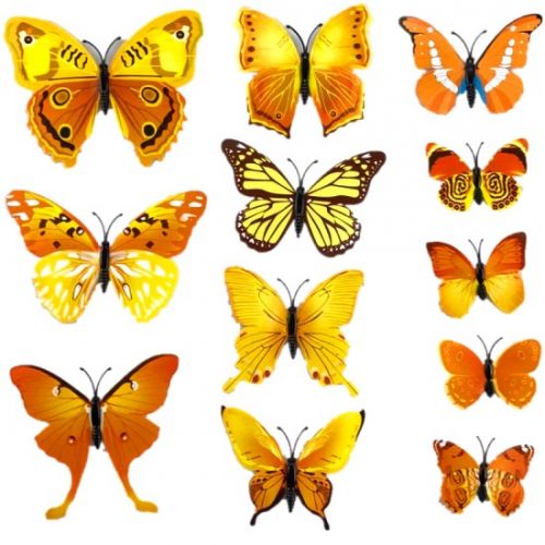 Motýlí magnety-žlutý mix_12ks