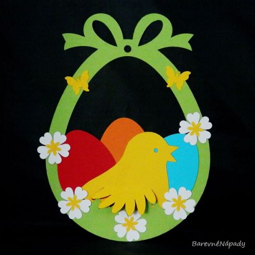 Velikonoční vajíčka a kuřátko_sada k výrobě papírové dekorace.JPG
