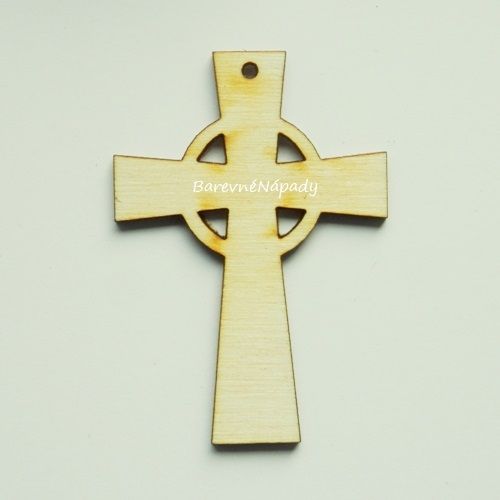 Keltský kříž - dřevěný přívěsek.JPG