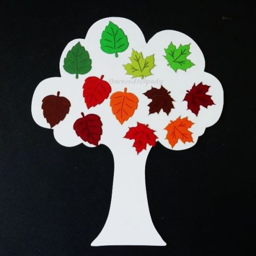 papírové výřezy - strom s barevným listím