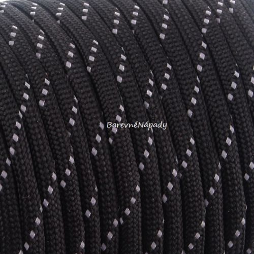 paracord šňůra  4mm černá_reflexní