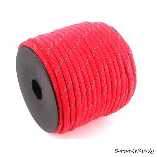 paracord šňůra  4mm červená_reflexní