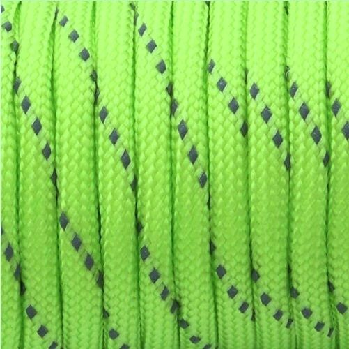 paracord šňůra  4mm žlutozelená_reflexní