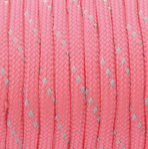 Paracord šňůra růžová reflexní_detail