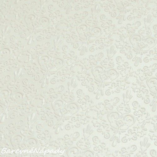 perleťový karton A5 embosovaný - křišťálově bílý