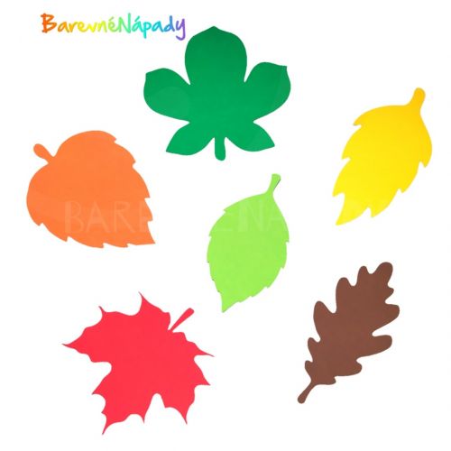 podzimní listy z barevné čtvrtky