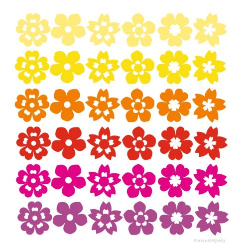 Prořezávané kytky mix 6 vzorů - 6 barev