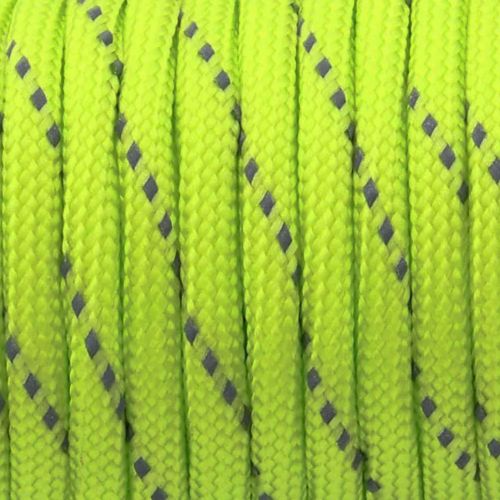 Reflexní paracord šňůra_neonově žlutá reflexní