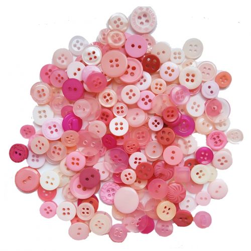 růžové plastové knoflíky mix_malé