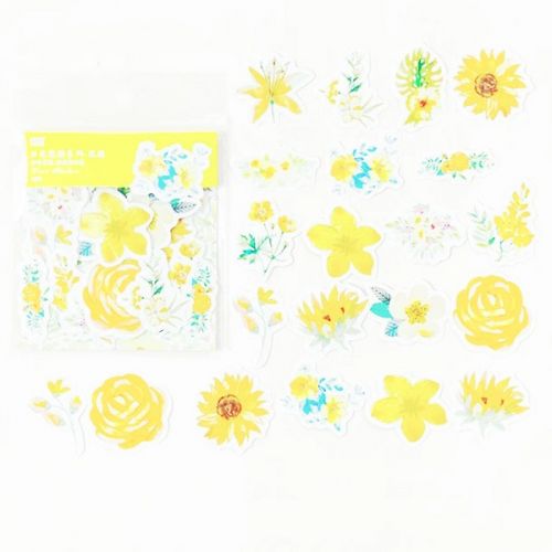 Samolepky květiny - žlutý mix