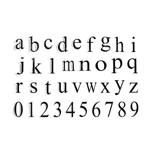 silikonová razítka malá abeceda a čísla