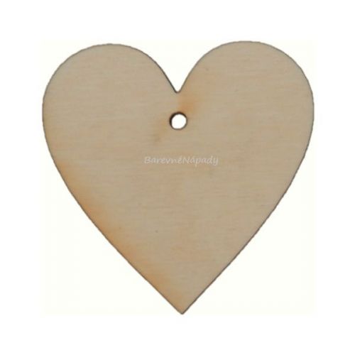 srdce klasické dřevěné s dírkou 5,5cm