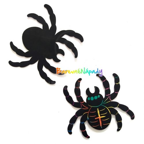 Vyškrabávací obrázek - pavouk