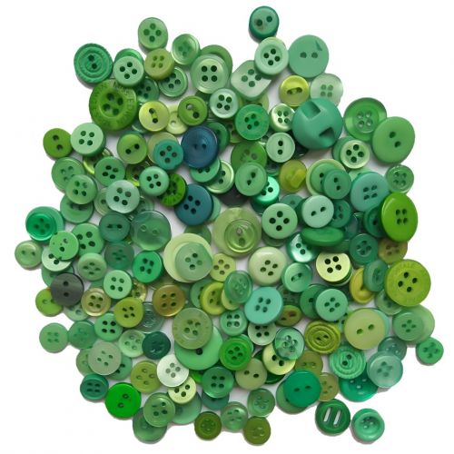 zelené plastové knoflíky mix_malé