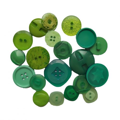 zelené plastové knoflíky mix