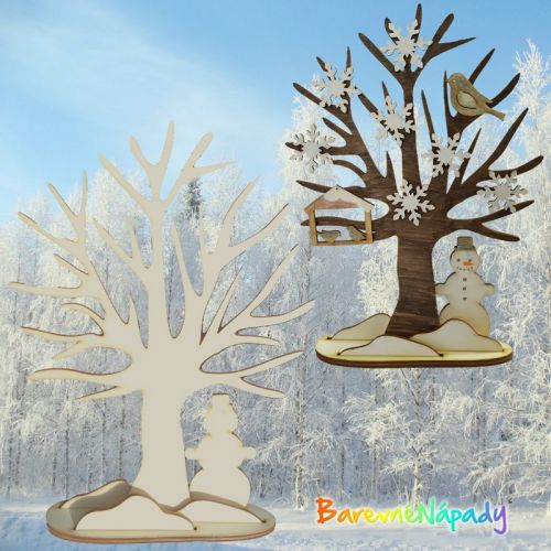 zimní stromeček se sněhulákem_kreativní sada_vánoční dekorace