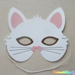 Karnevalová maska kočka - bílá
