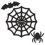 Pavučina jednoduchá + pavouk + netopýr