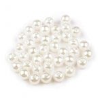 Korálky voskované - perlově bílé